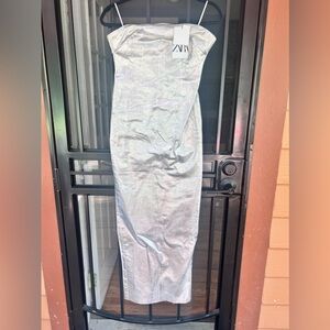 Zara Fitted metallic dress